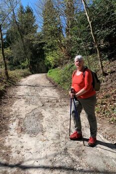 Bild Patientin nach der OP beim Nordic Walking