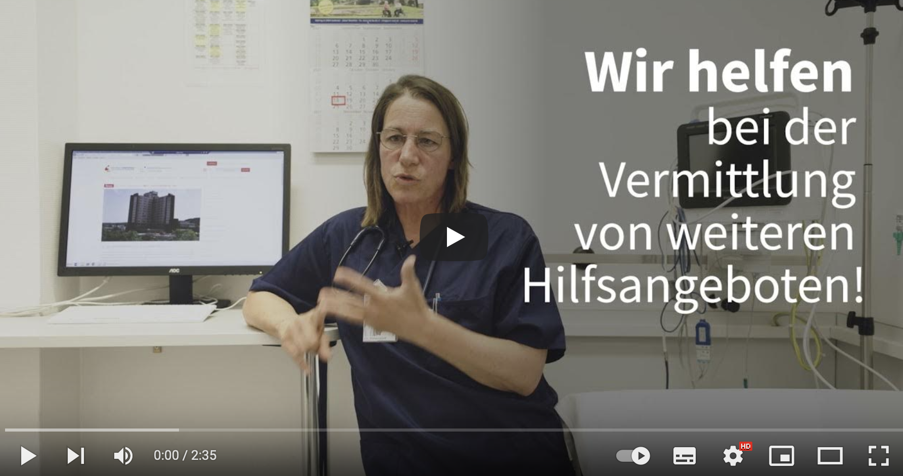 Bild Screenshot eines YouTube Videos Hilfsangebote für Gewaltopfer